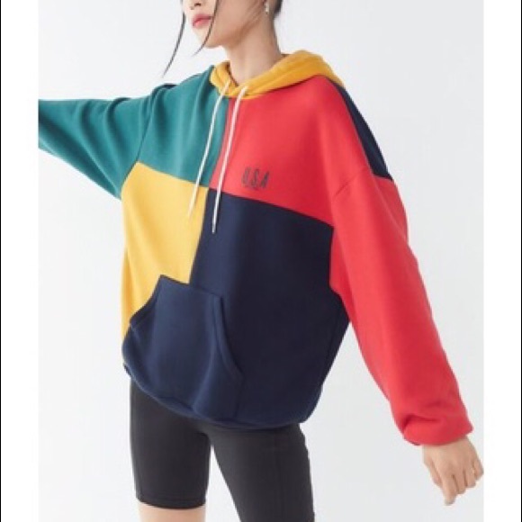 Urban Outfitters Sweaters - Urban Outfitters U.S.A Colourblock Hoodie